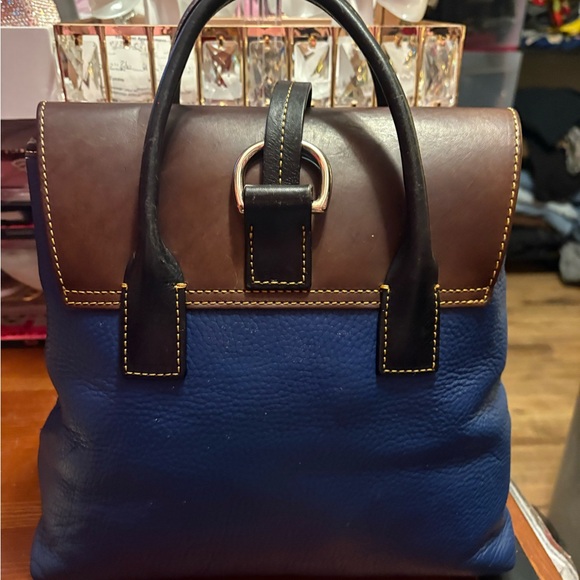 Dooney & Bourke Blue and Brown Leather satchel - Picture 2 of 10